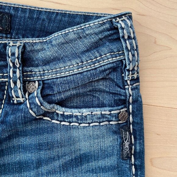 Silver Jeans Co. Suki Mid Straight leg 25 Womens Blue Denim Straight Leg Jeans - Picture 7 of 15